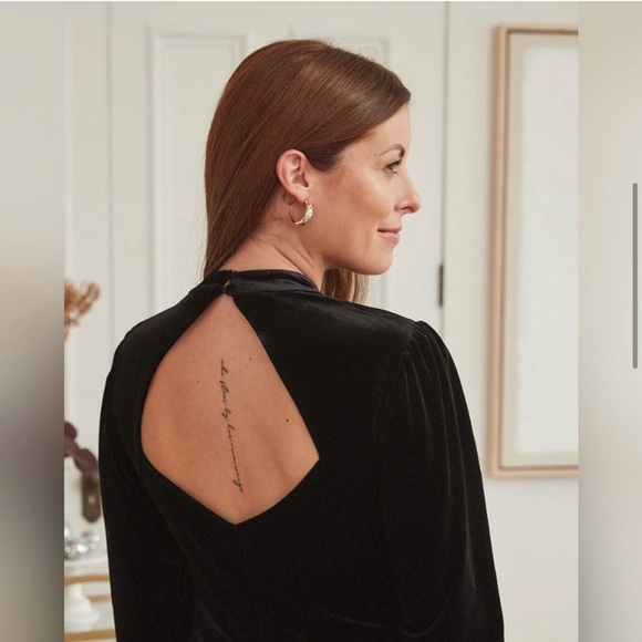 Thyme Black Velvet Maternity Dress BNWT (size M) - Picture 3 of 5